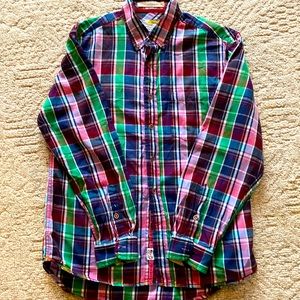 Vintage 1946 washed stoned beaten plaid shirt